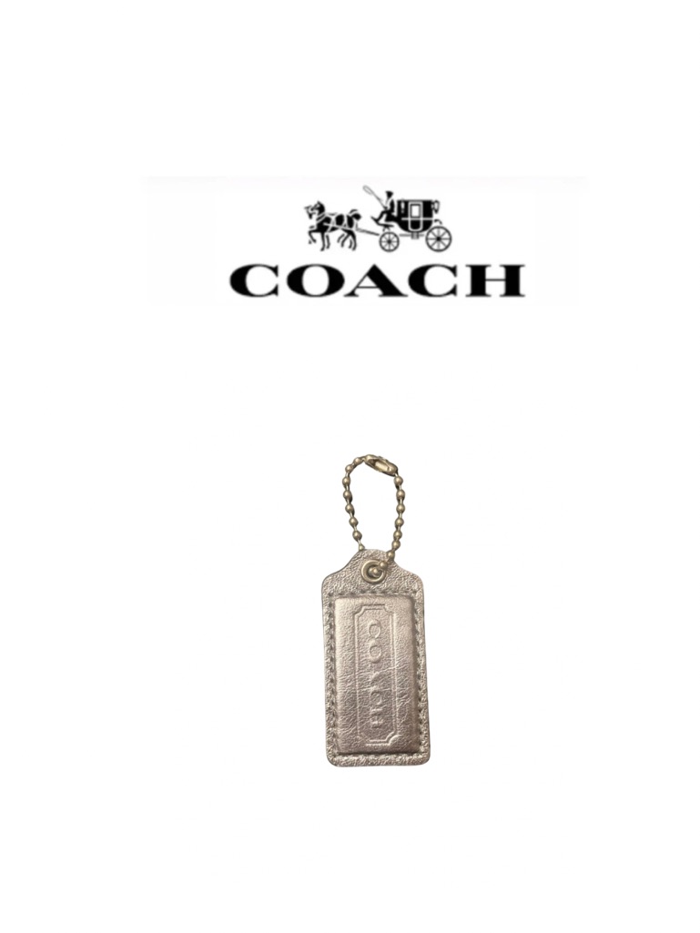 Coach Silver Metallic Large Leather Hang Tag